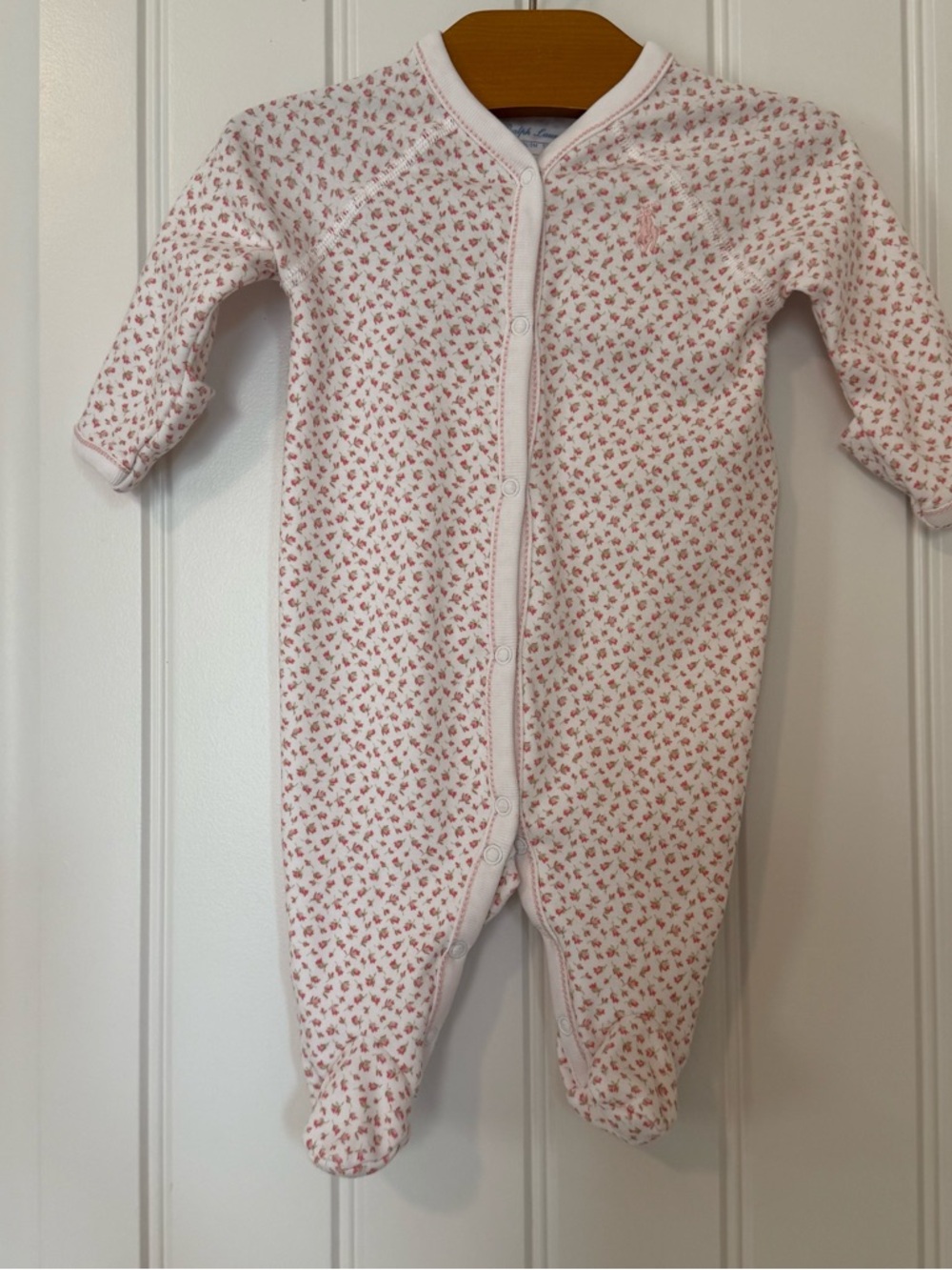 🌹 Ralph Lauren Rosebud Floral Footed Coverall Size NB (Newborn) 🌹